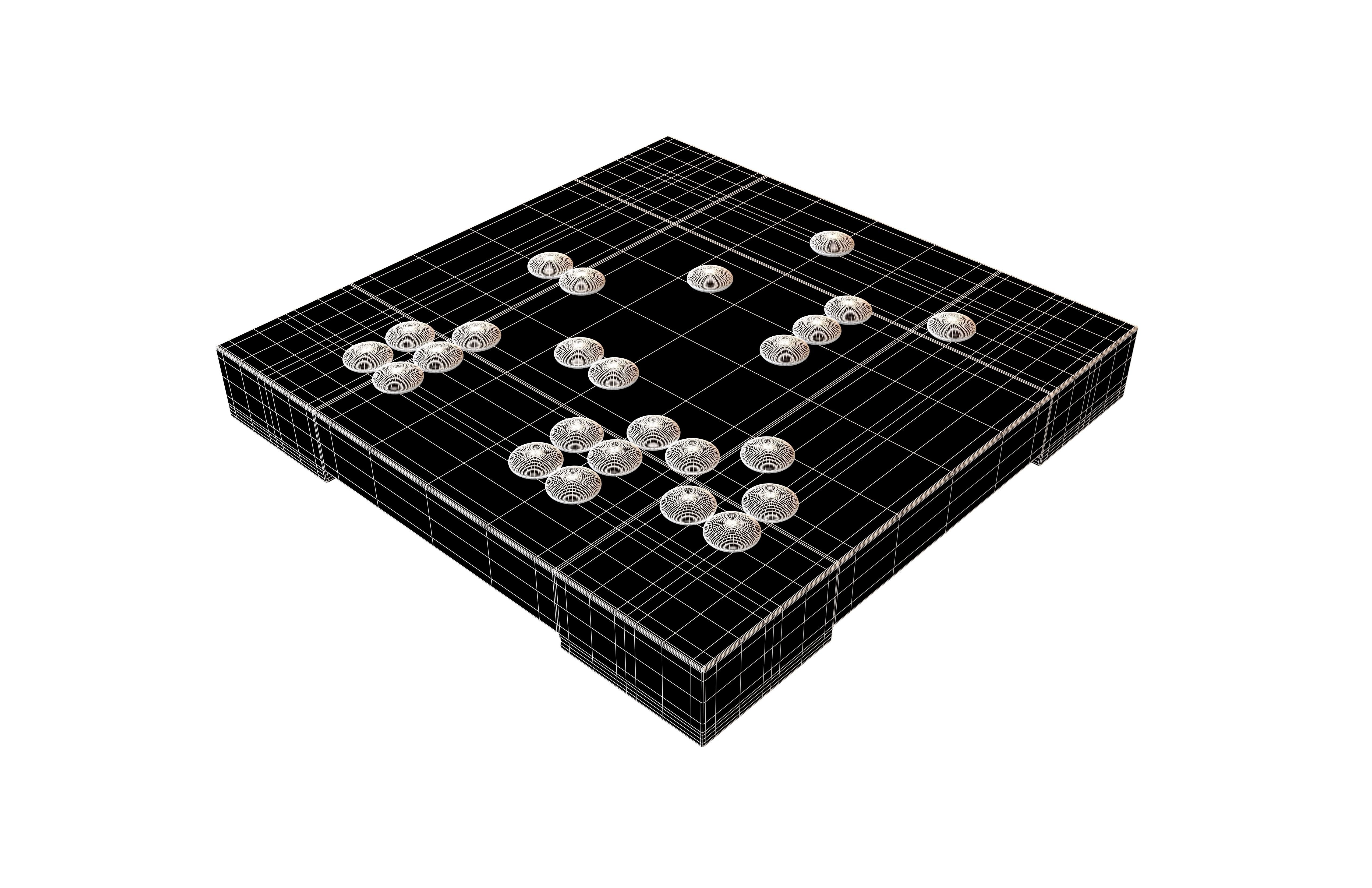 Go Game Board 13x13 v1 002 Low-poly 3D model_6