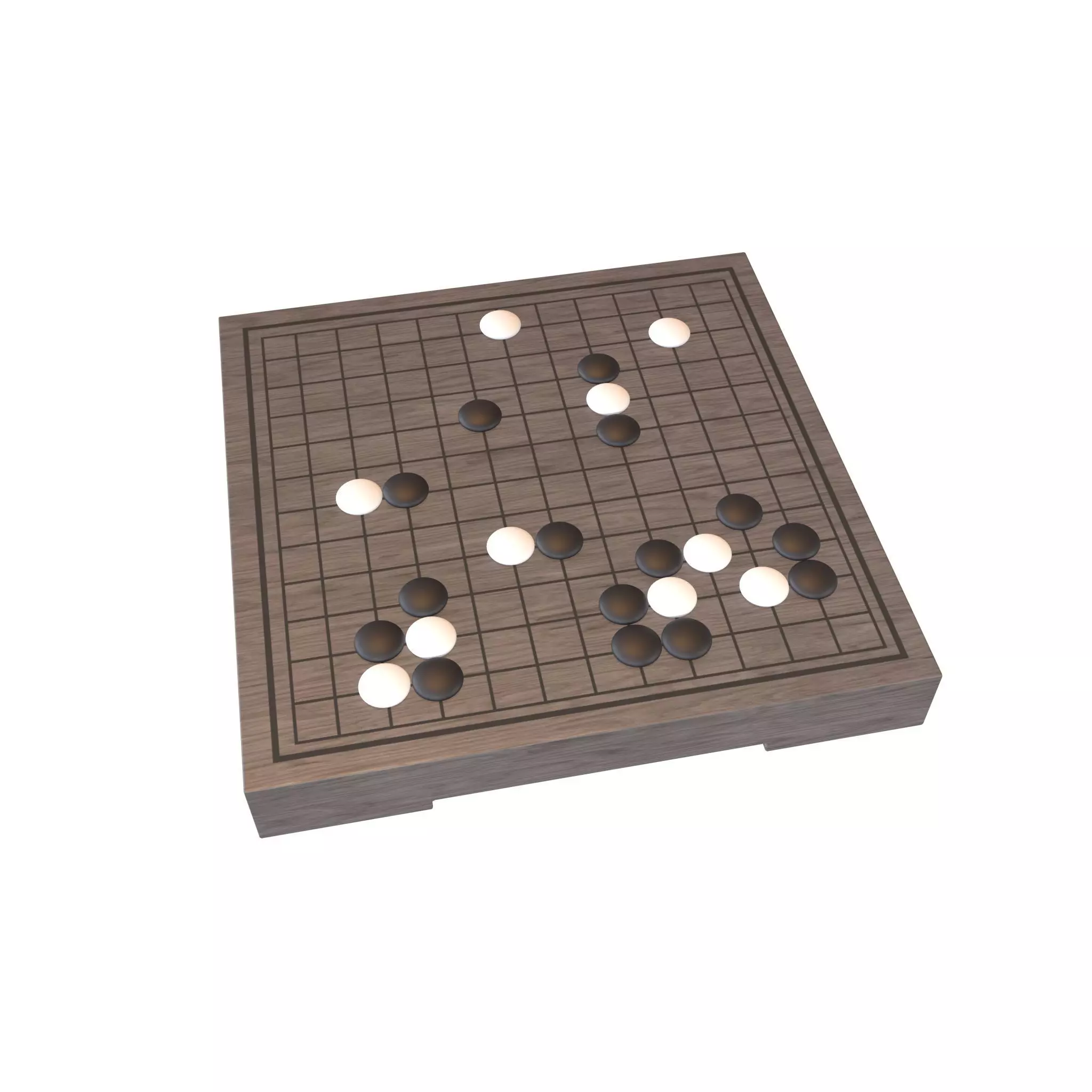 Go Game Board 13x13 v1 003 Low-poly 3D model_0