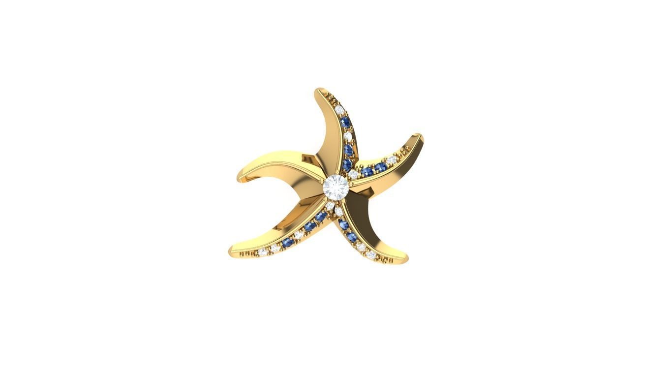 Starfish Pendant 3D print model_2