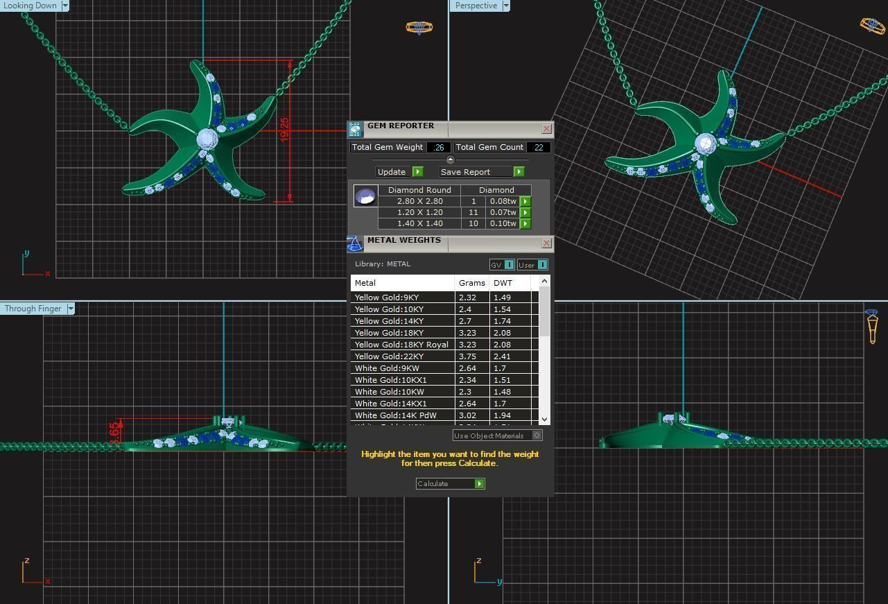 Starfish Pendant 3D print model_3