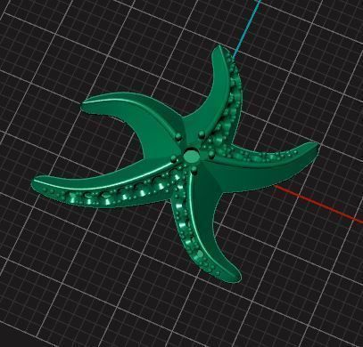 Starfish Pendant 3D print model_4