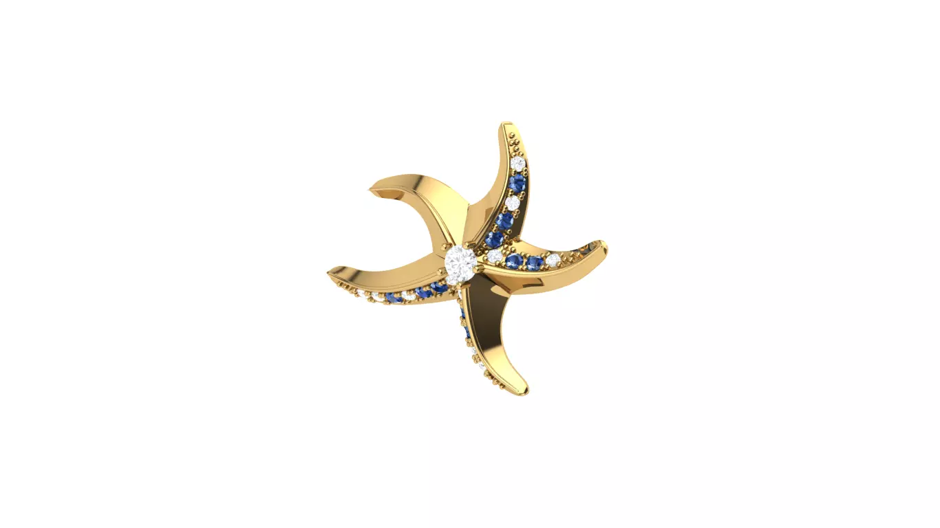Starfish Pendant 3D print model_0
