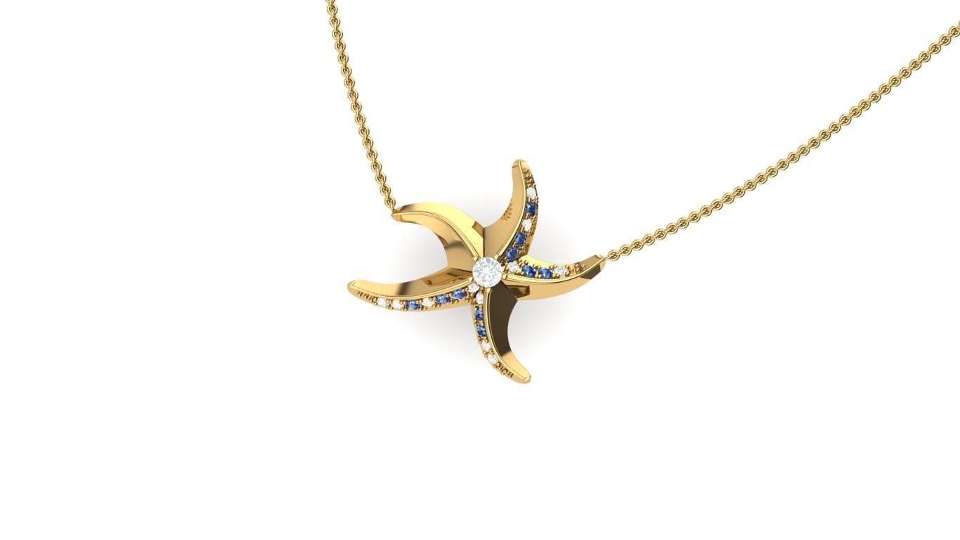 Starfish Pendant 3D print model_1