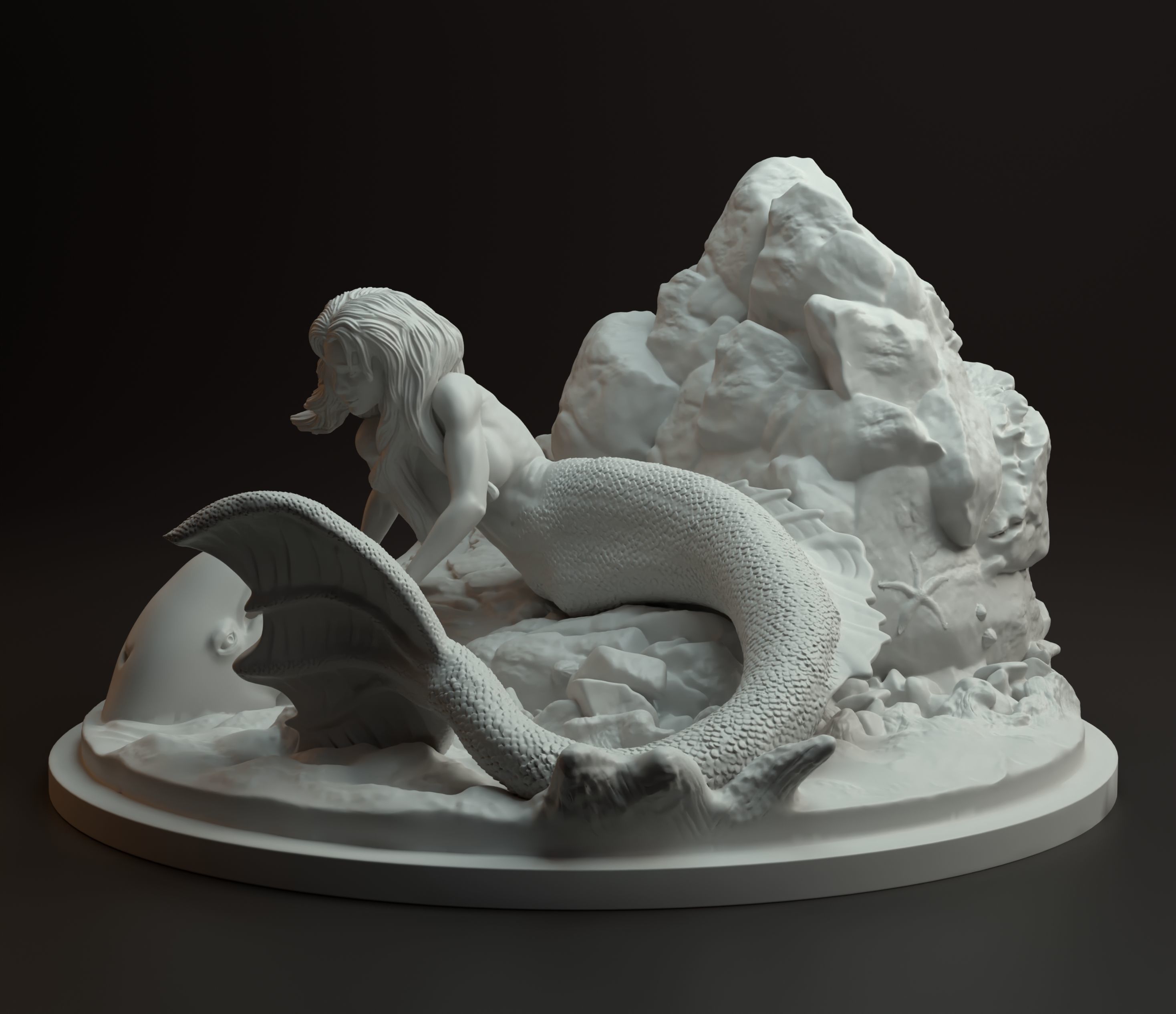 Mermaid intended for 3D printing 3D print model_1