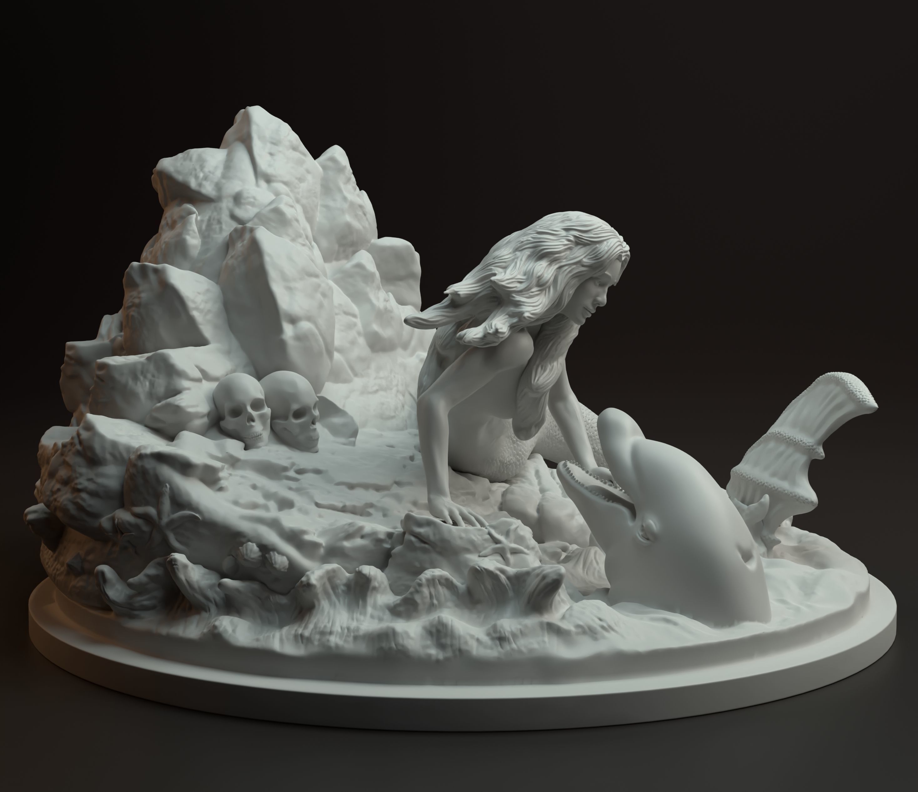 Mermaid intended for 3D printing 3D print model_4