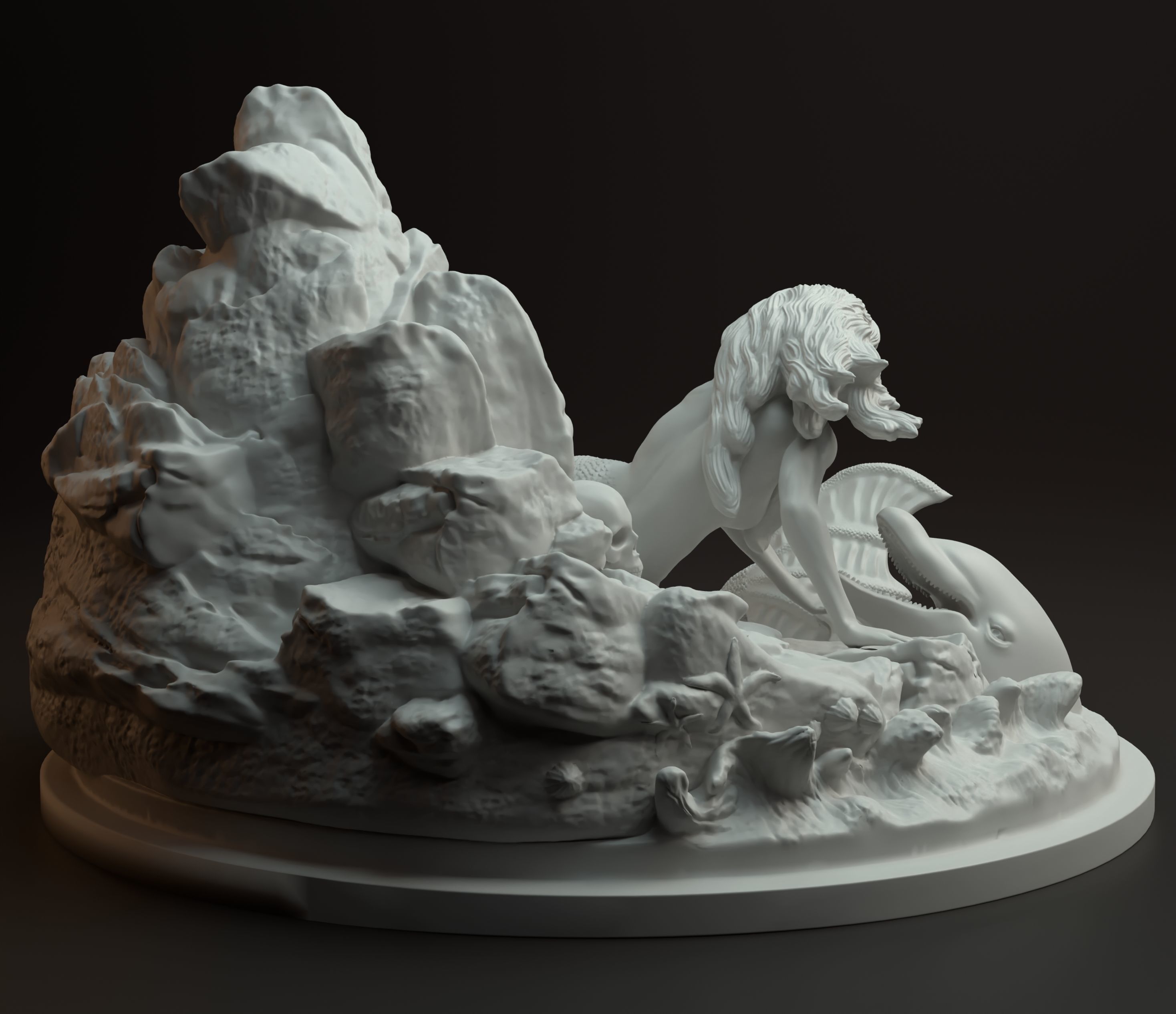 Mermaid intended for 3D printing 3D print model_6