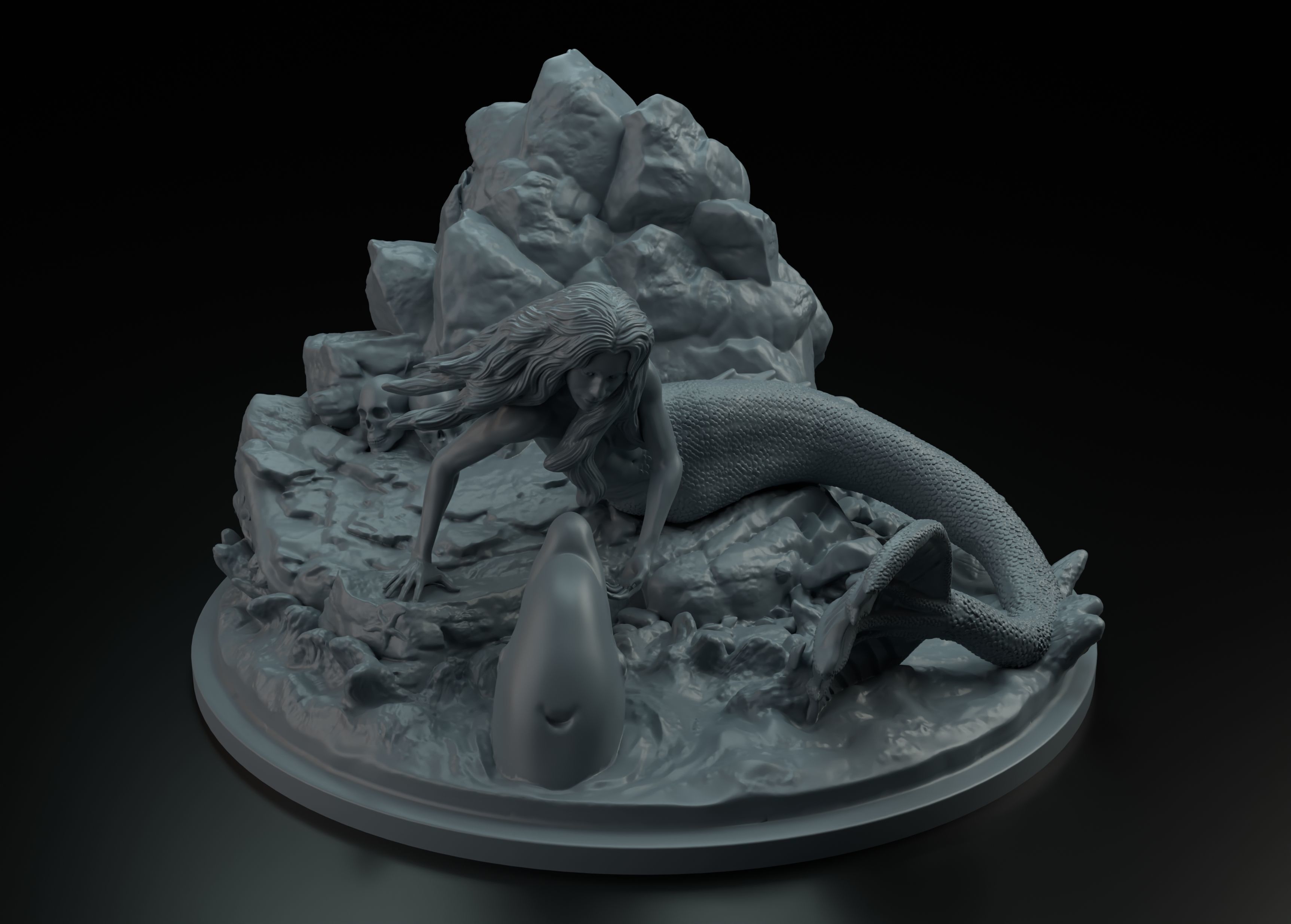 Mermaid intended for 3D printing 3D print model_14