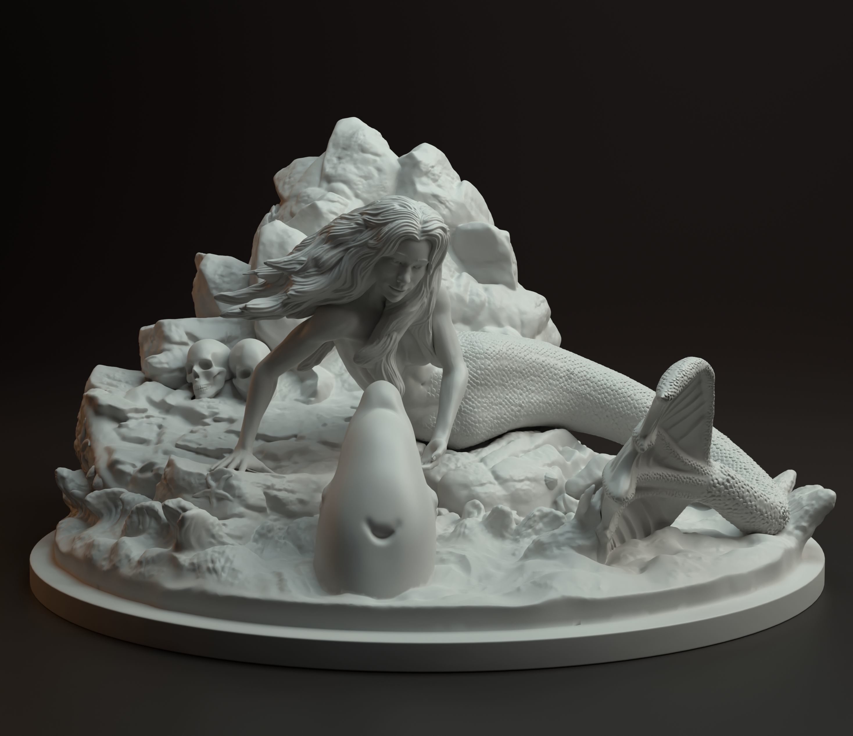 Mermaid intended for 3D printing 3D print model_5
