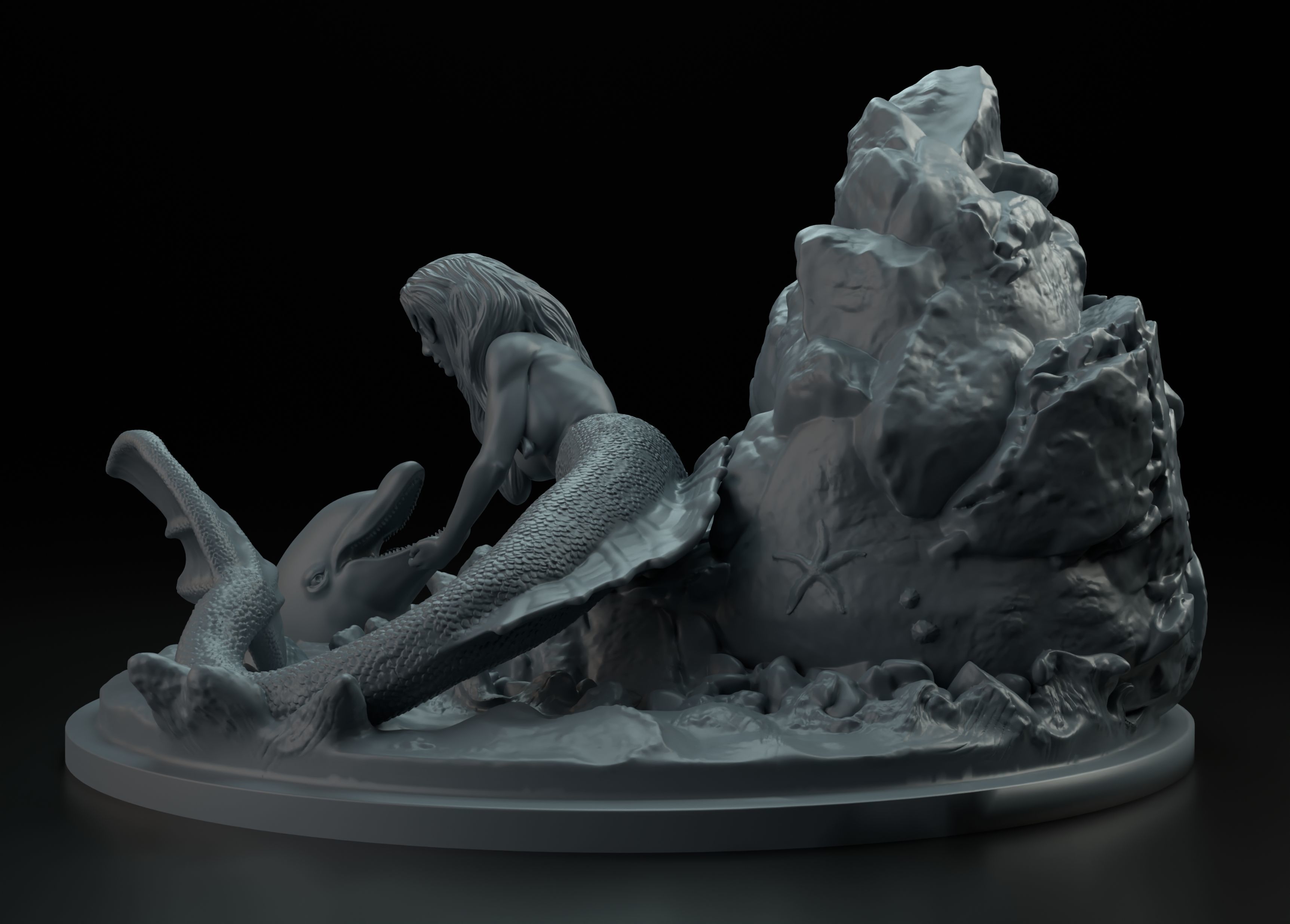 Mermaid intended for 3D printing 3D print model_12