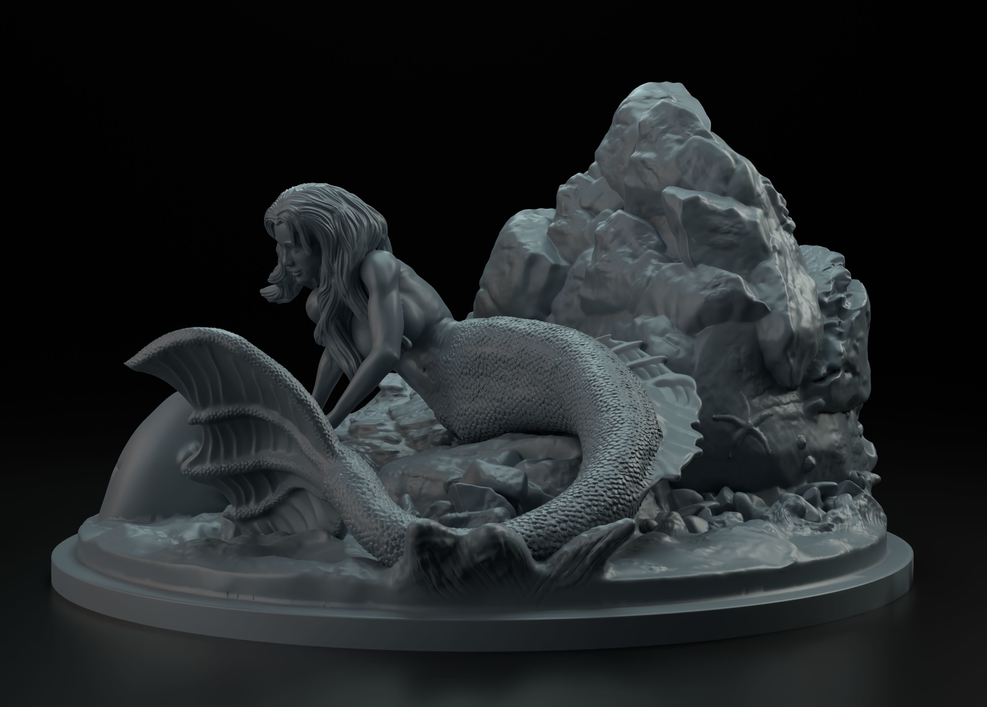 Mermaid intended for 3D printing 3D print model_13