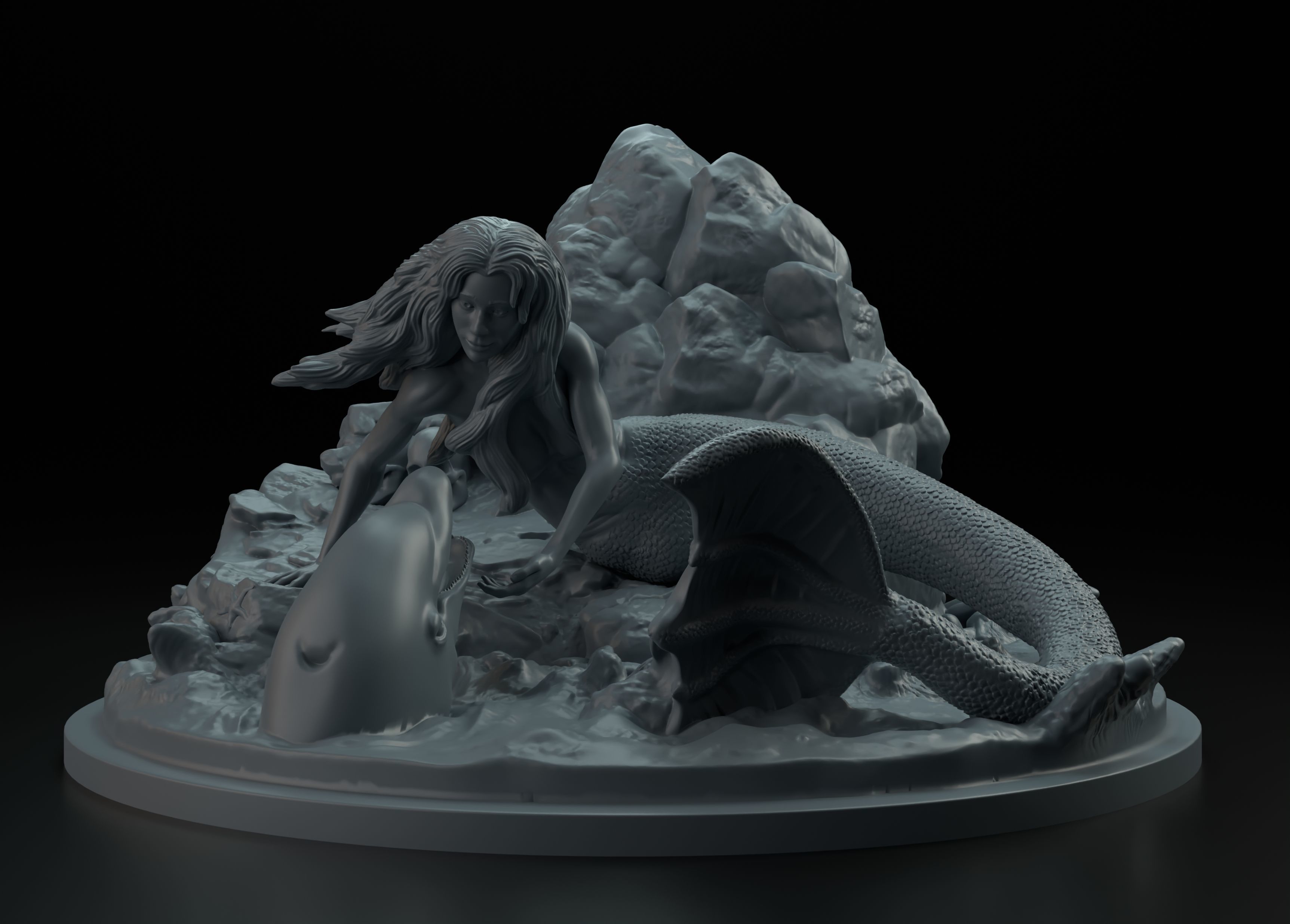 Mermaid intended for 3D printing 3D print model_8