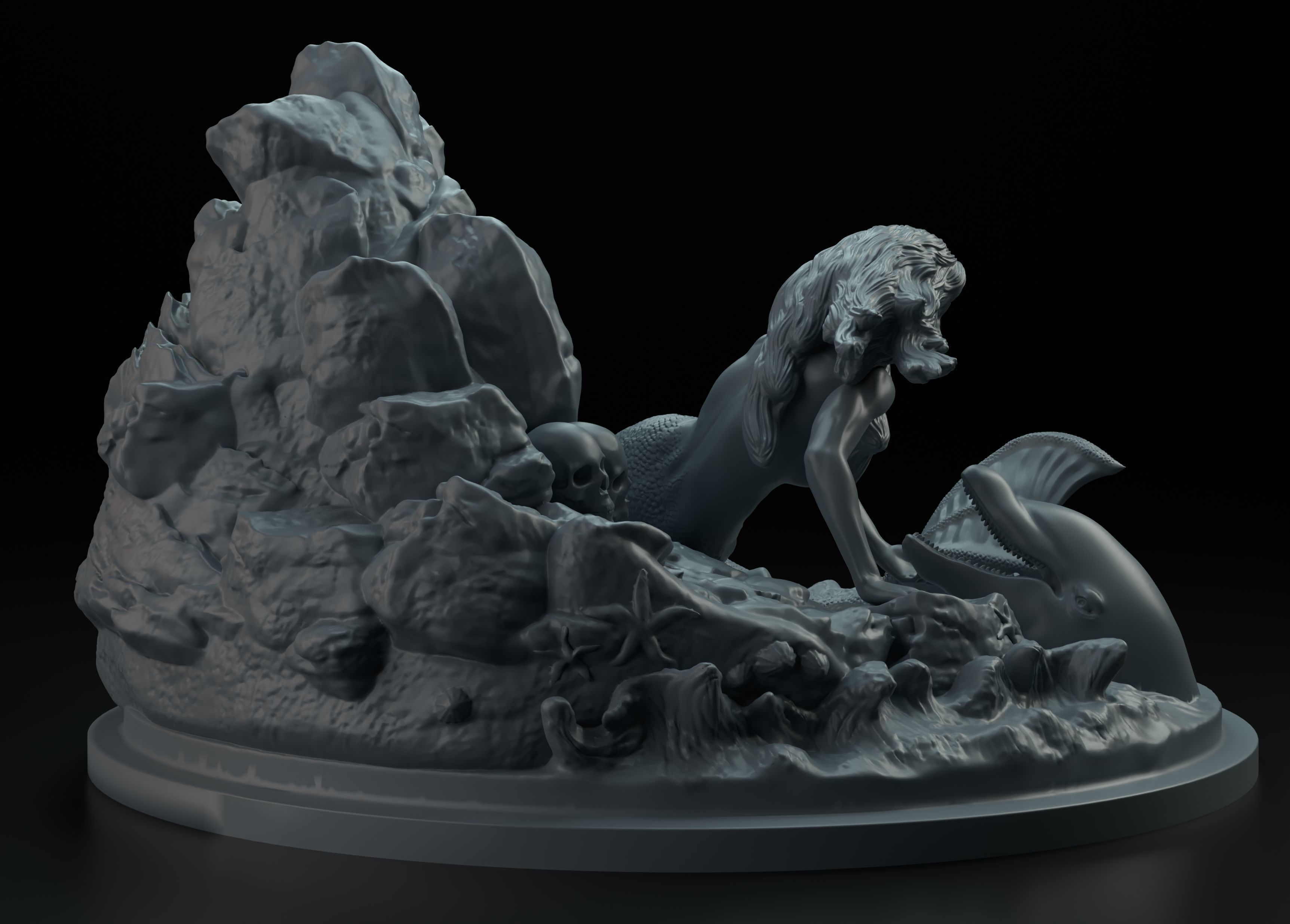 Mermaid intended for 3D printing 3D print model_11