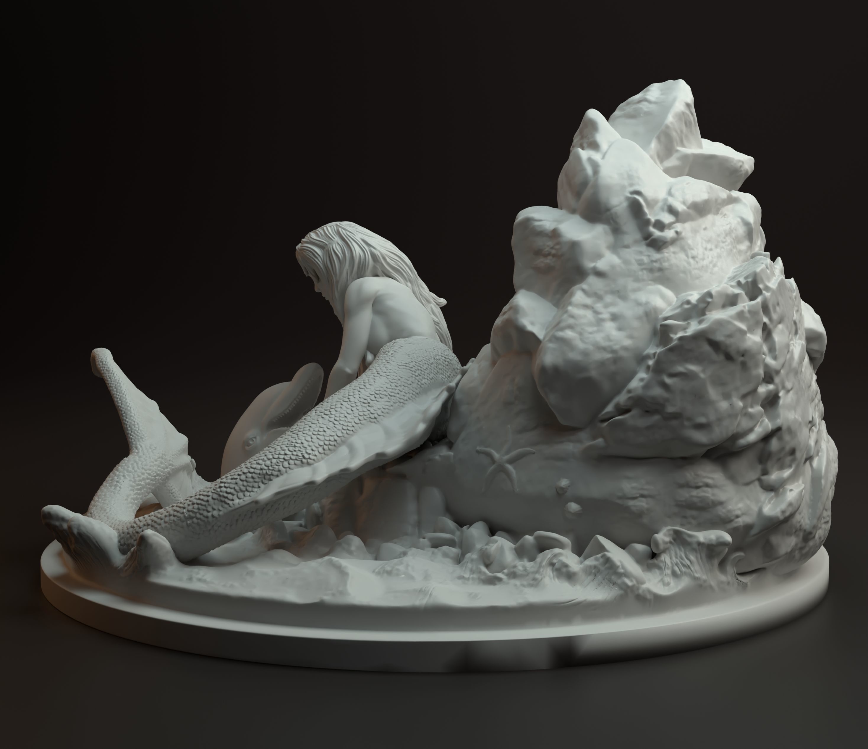 Mermaid intended for 3D printing 3D print model_3