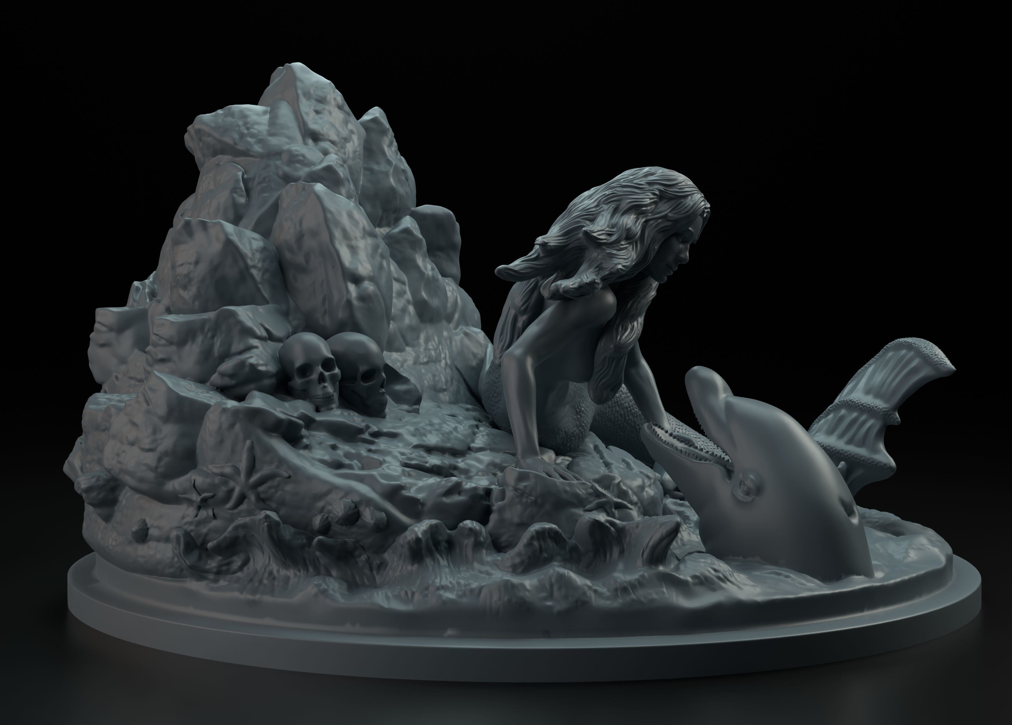 Mermaid intended for 3D printing 3D print model_10