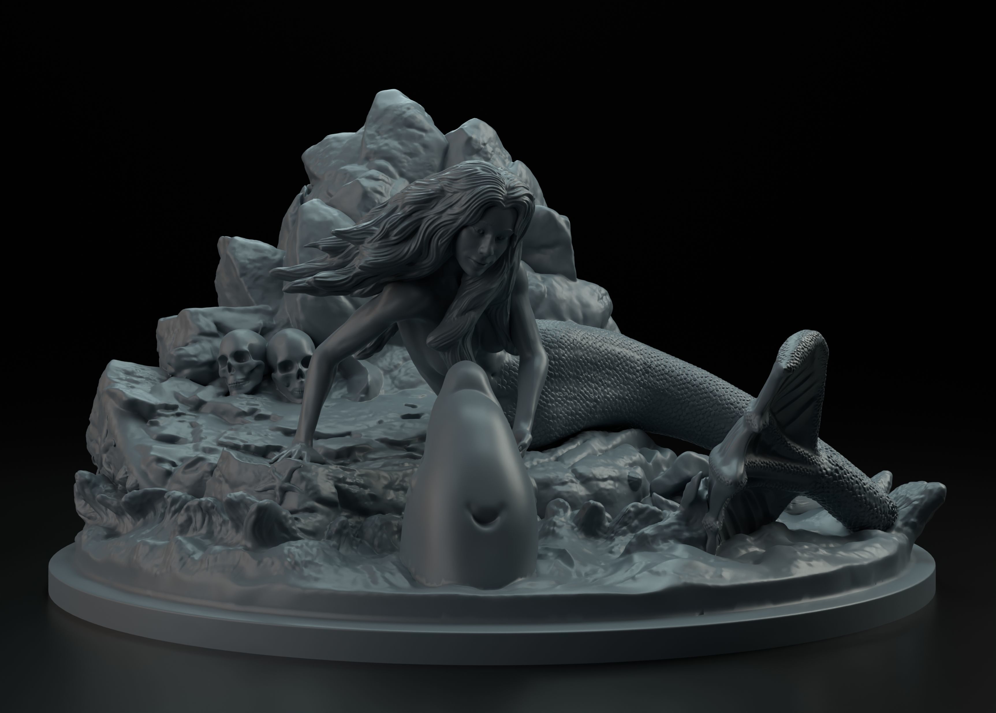 Mermaid intended for 3D printing 3D print model_9