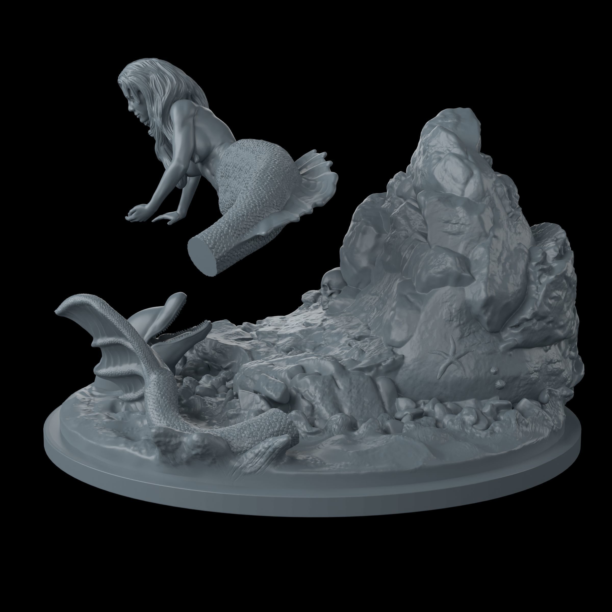 Mermaid intended for 3D printing 3D print model_15