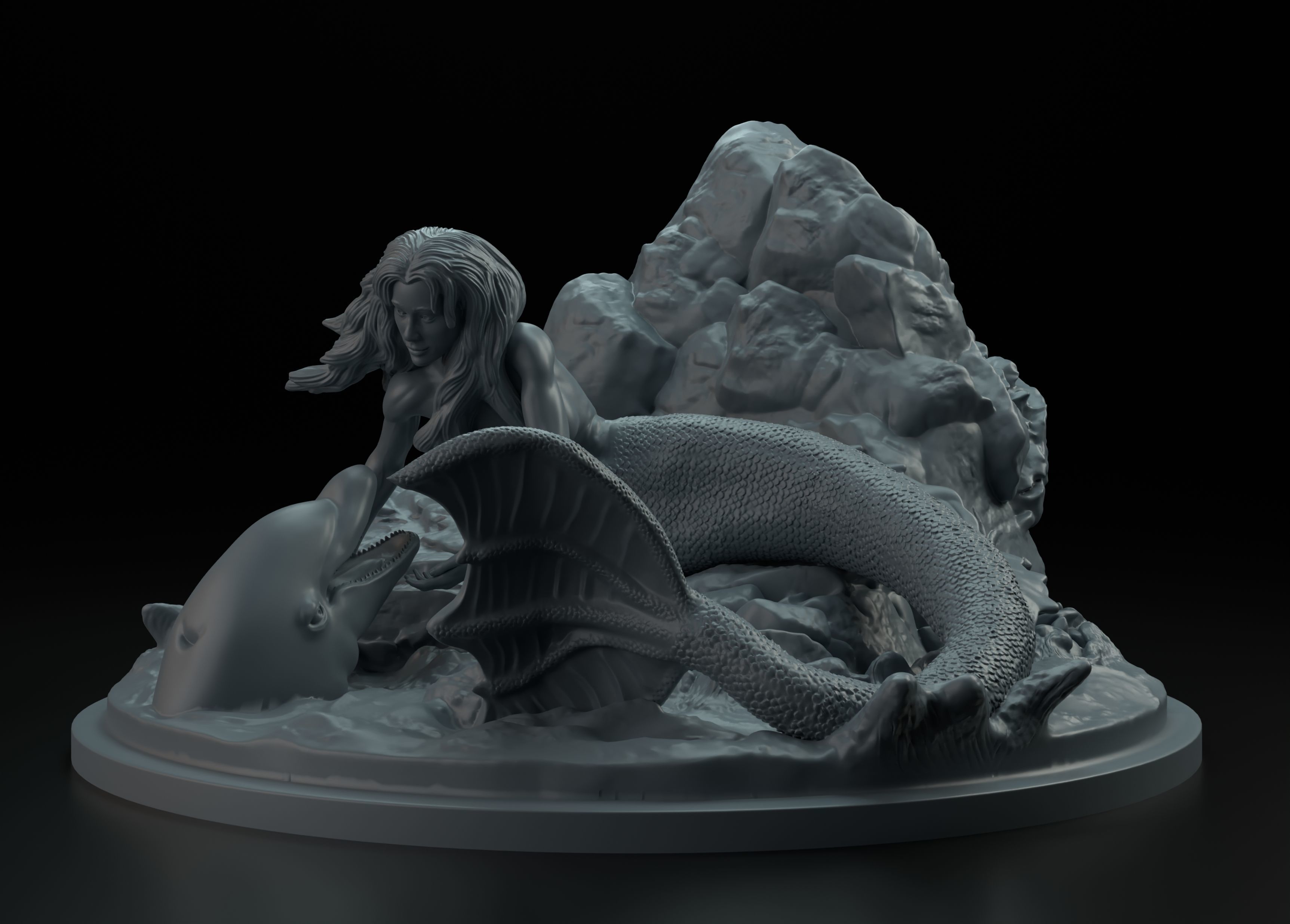 Mermaid intended for 3D printing 3D print model_7