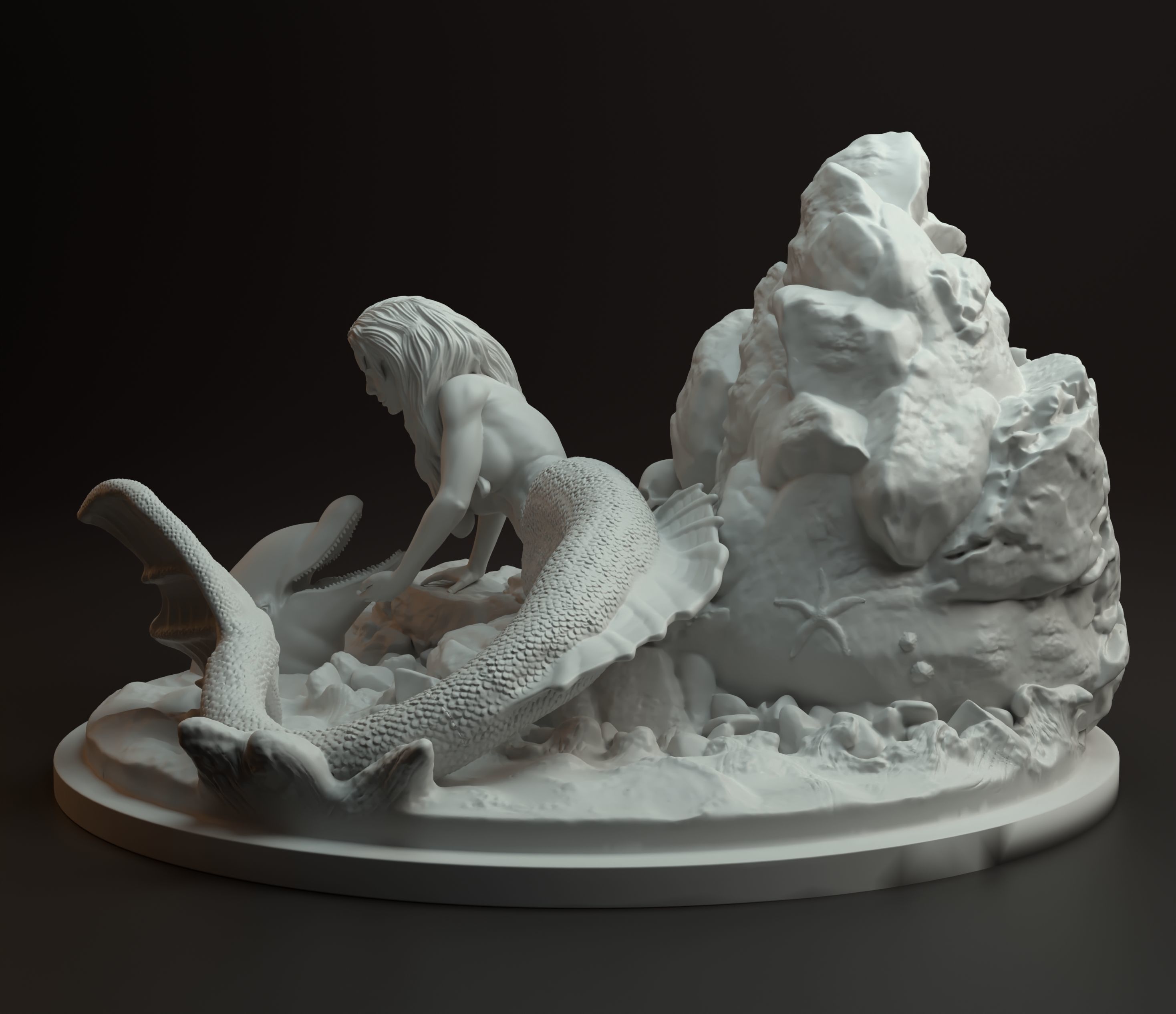 Mermaid intended for 3D printing 3D print model_2