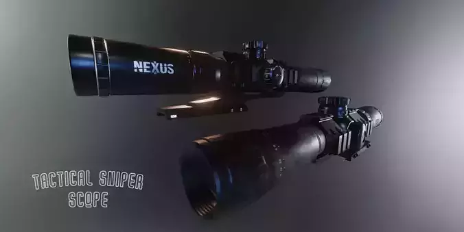 TACTICAL Sniper Scope Game Ready Low-poly 3D model
