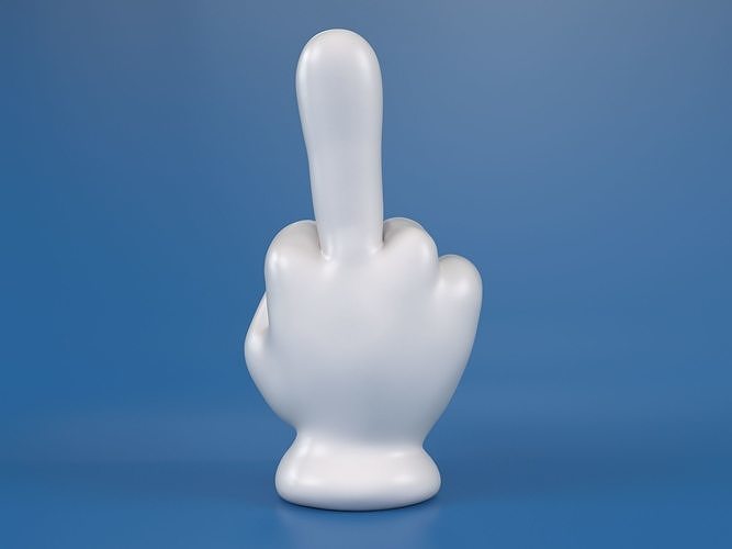 Cartoon hand 5 fingers Fuck 3D print model