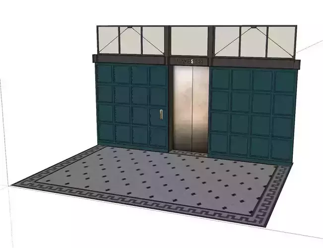 elevator door with two doors and floor