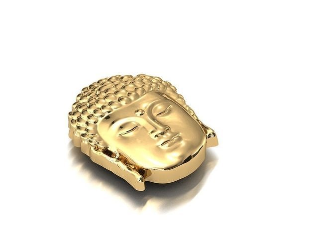 Budda buddha head in gold 3D print model