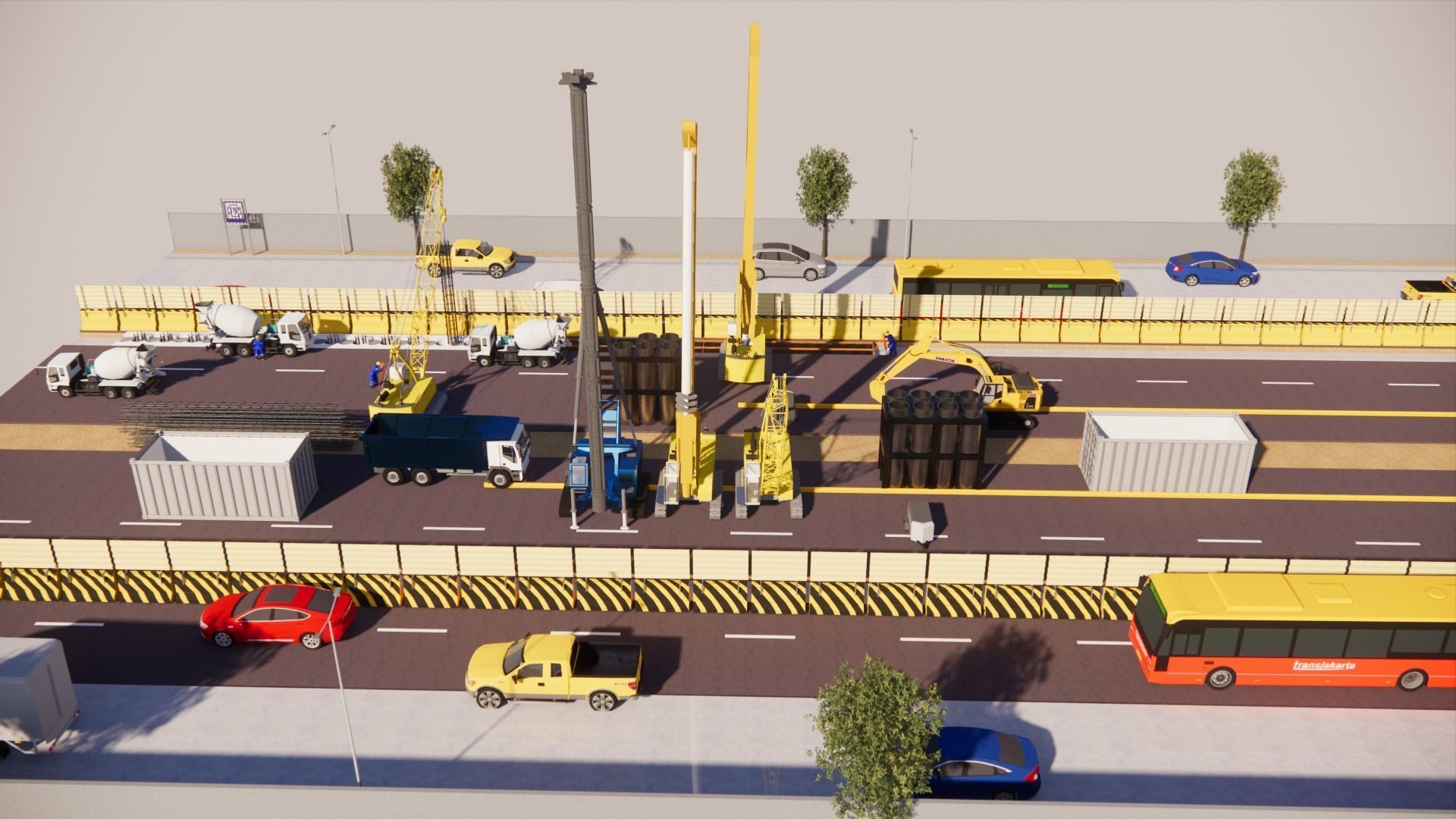 road construction site  3D print model_1