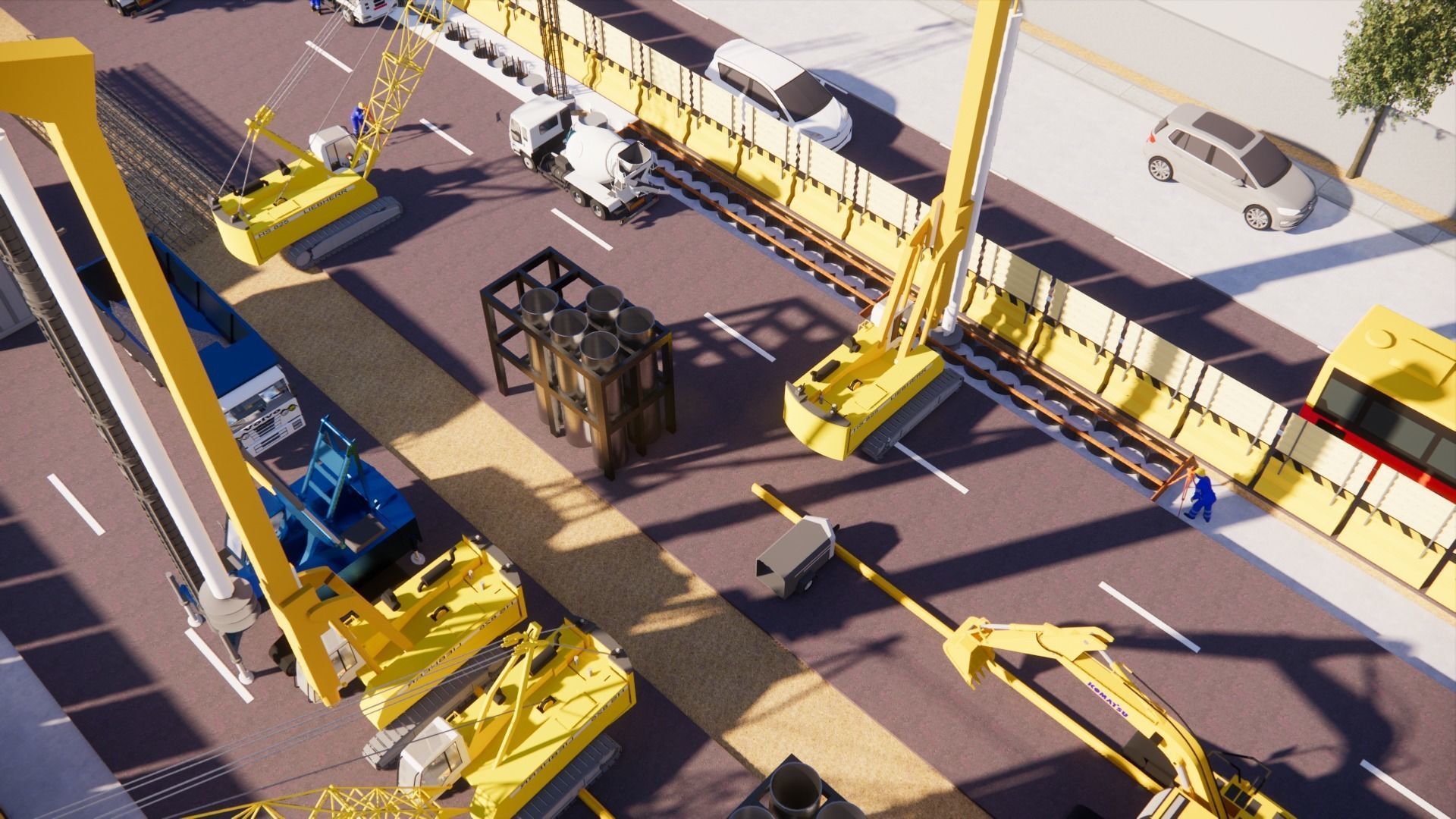 road construction site  3D print model_2