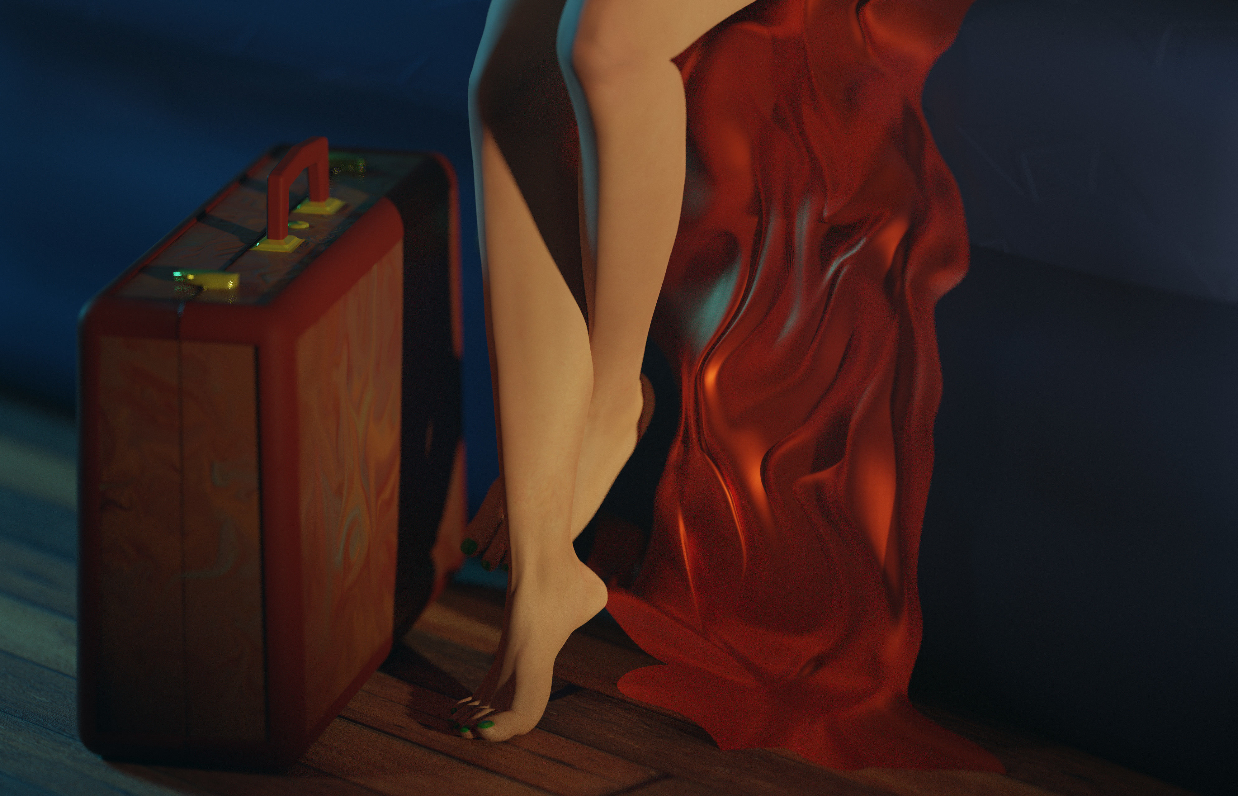 Suitcase - Vintage Stylized PBR Low-poly 3D model_11