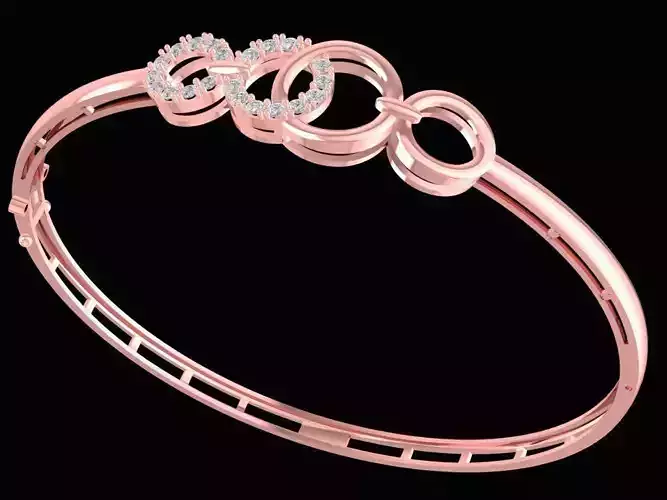Elegant Circle Link Diamond Bracelet for Women  2274