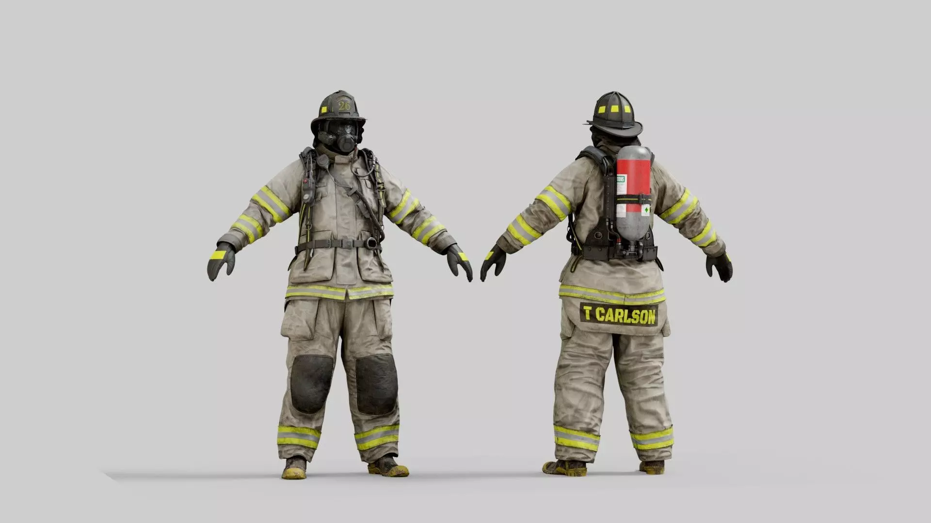 FIRE FIGHTER Modern USA 3D model_0