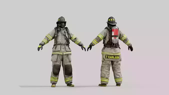 FIRE FIGHTER Modern USA 3D model