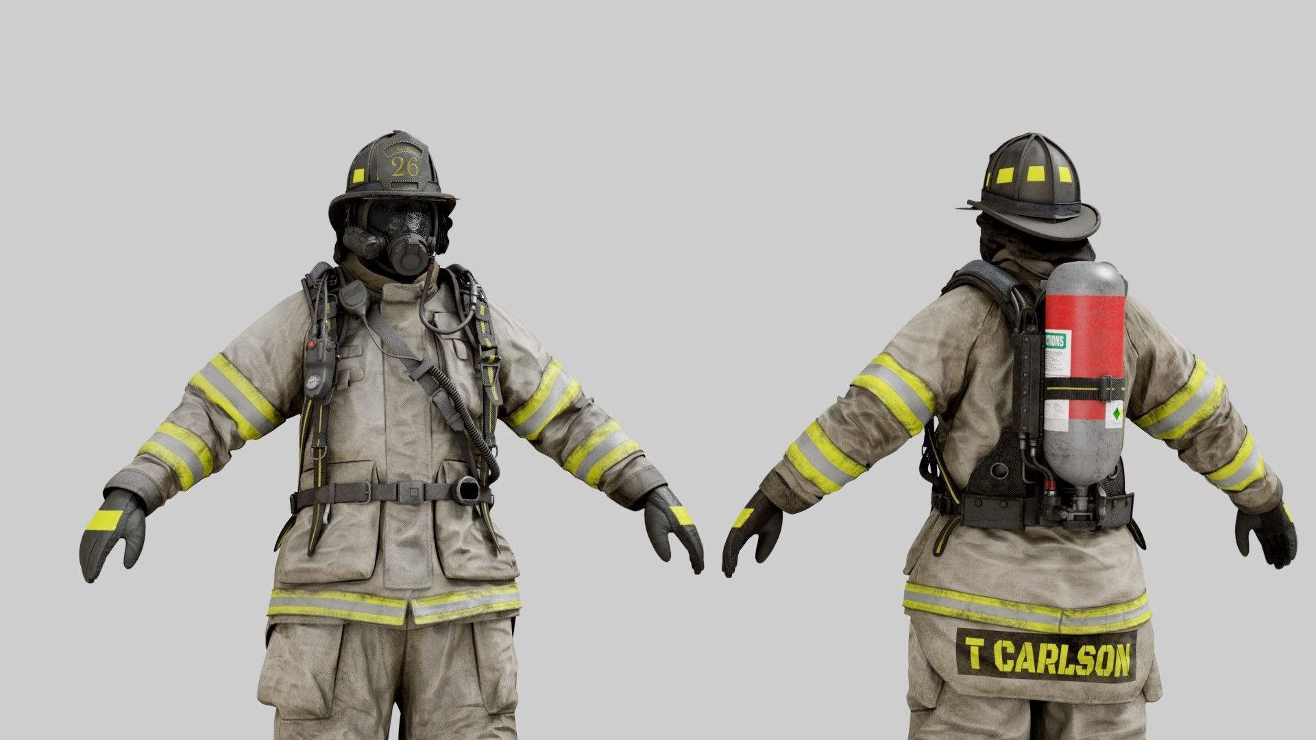 FIRE FIGHTER Modern USA 3D model_3