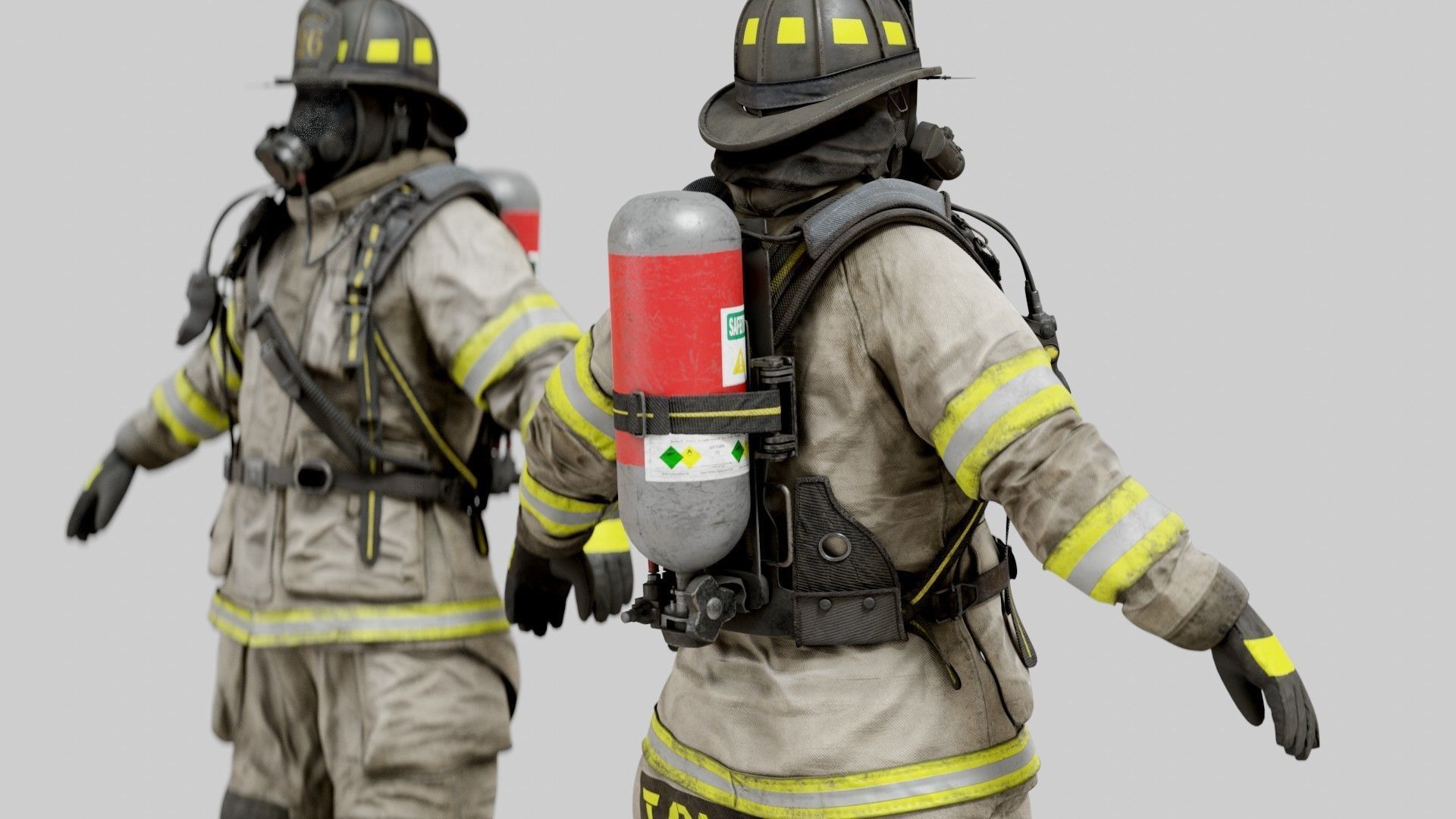 FIRE FIGHTER Modern USA 3D model_7