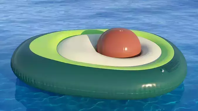 Giant inflatable avocado pool