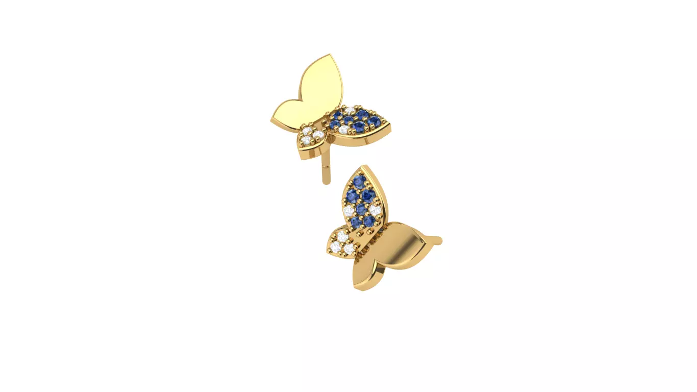 Butterfly earring 3D print model