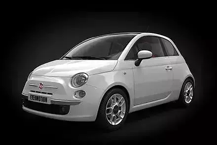 White Car Fiat 500 3D model