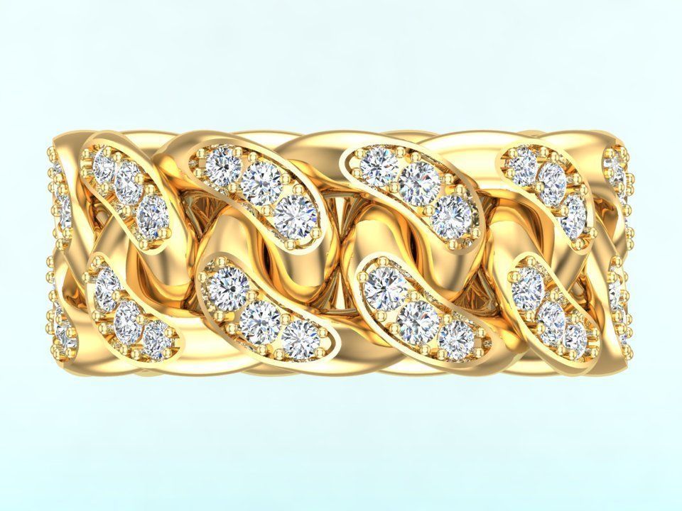 Chain ring - Miami Cuban ring - Link ring - Size 07 3D print model_9