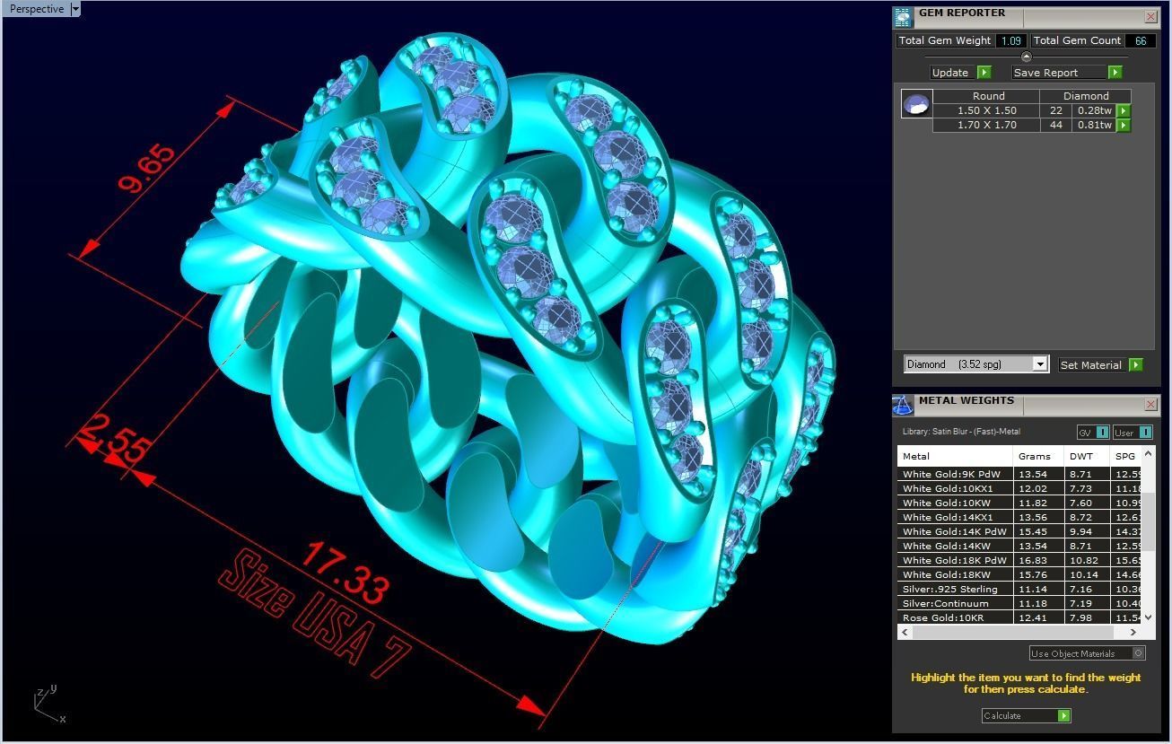 Chain ring - Miami Cuban ring - Link ring - Size 07 3D print model_6