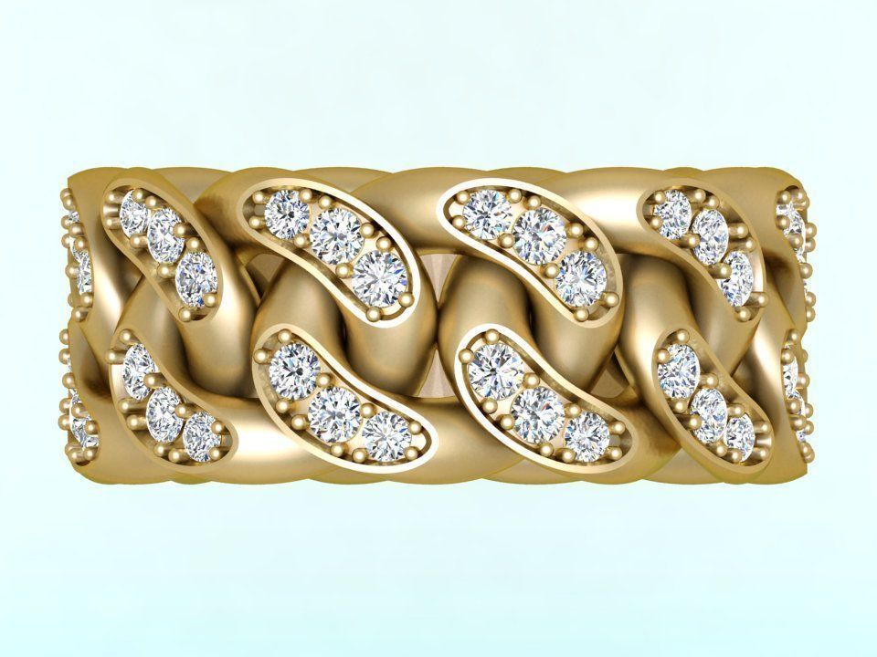 Chain ring - Miami Cuban ring - Link ring - Size 07 3D print model_7