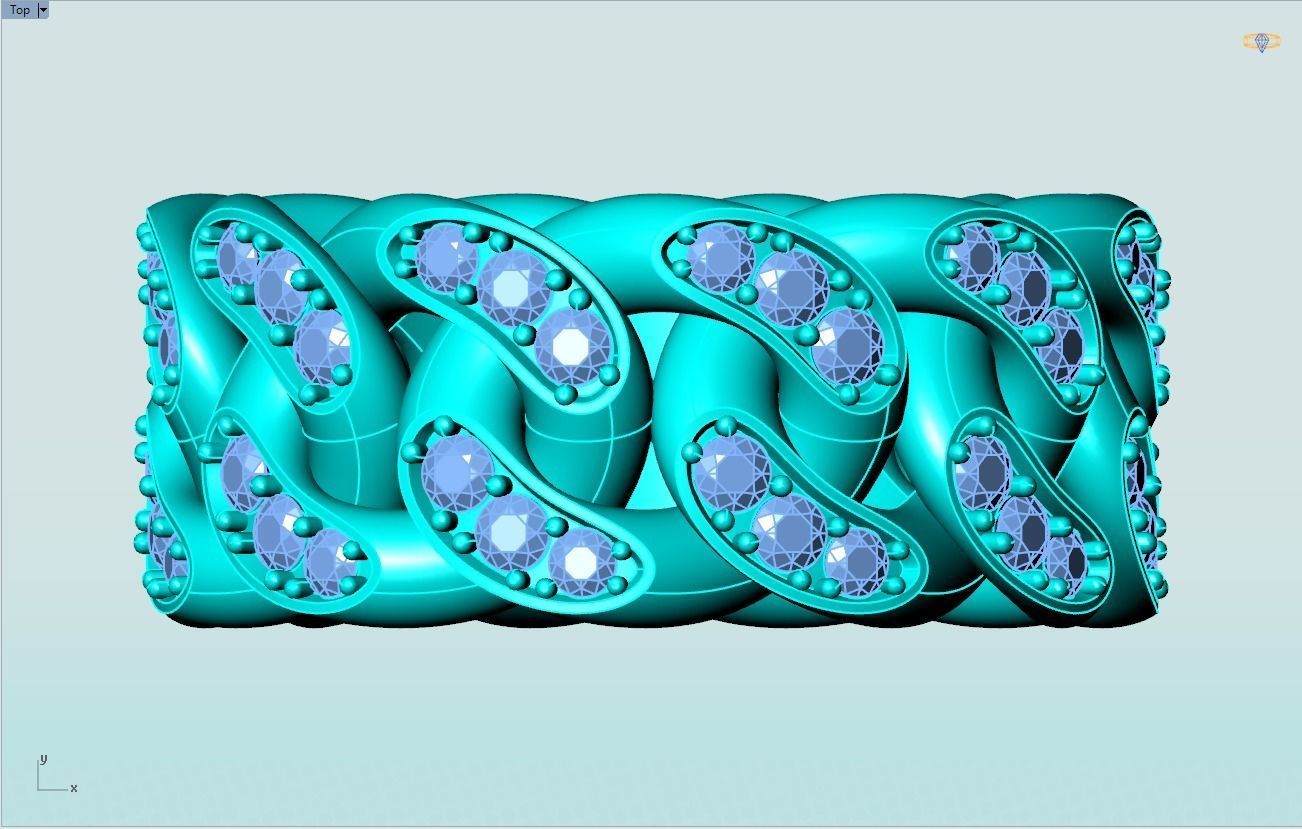 Chain ring - Miami Cuban ring - Link ring - Size 07 3D print model_12