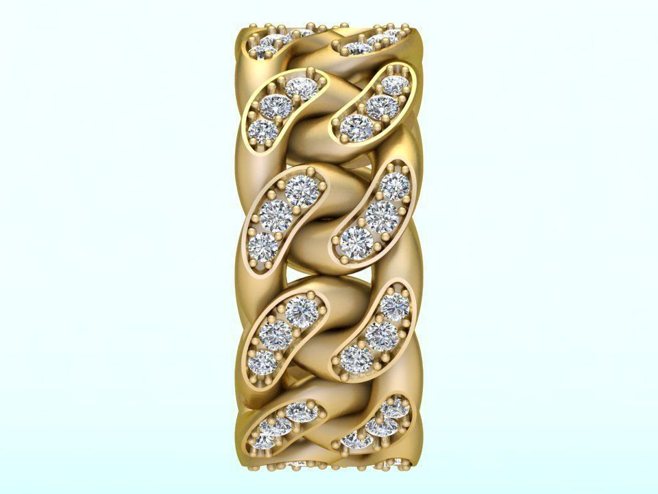 Chain ring - Miami Cuban ring - Link ring - Size 07 3D print model_4