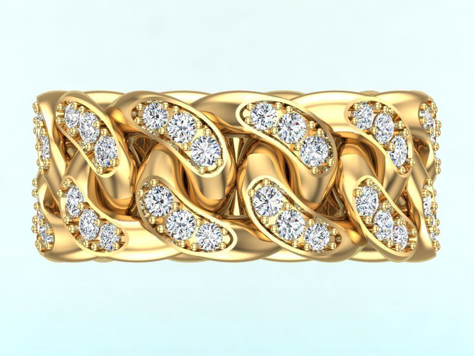 Chain ring - Miami Cuban ring - Link ring - Size 07 3D print model_8