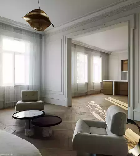 livingroom glorious and calming Low-poly 3D model