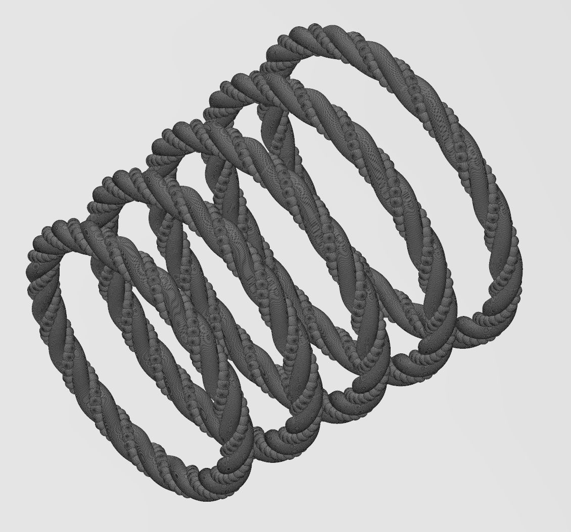 Thin braided bead motif stacker band US sizes 5to9 3D print model_16