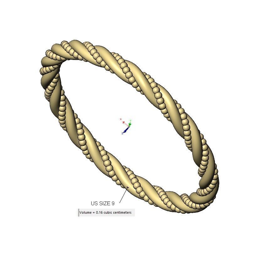 Thin braided bead motif stacker band US sizes 5to9 3D print model_8
