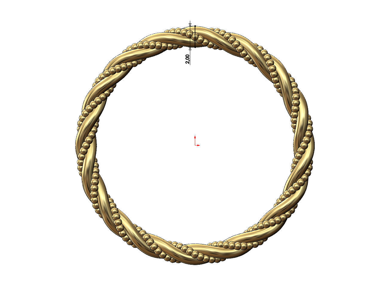 Thin braided bead motif stacker band US sizes 5to9 3D print model_4