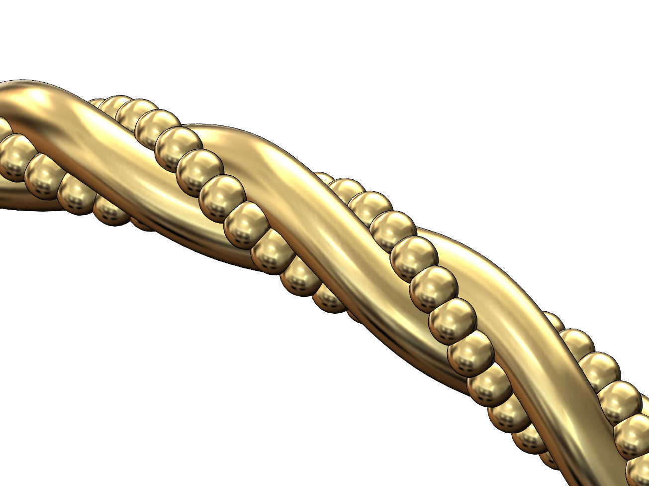 Thin braided bead motif stacker band US sizes 5to9 3D print model_5