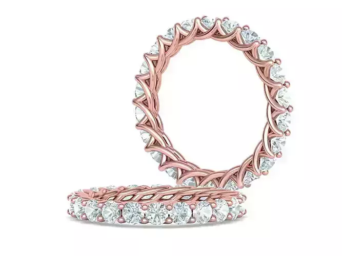 Diamond Eternity ring 3mm stones 5US 6US 7US fingers 3dmodel 3D print model
