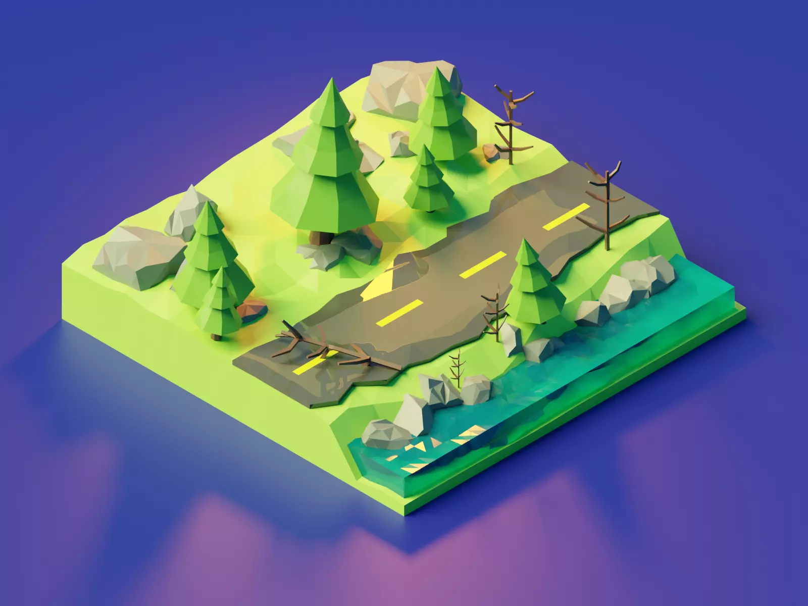 Forest Road Free 3D model_0
